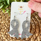 Silver/Gray Infused Glitter "Flared" Awareness Ribbon Earrings: Brain Cancer