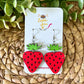 Strawberry Wood Dangle Earrings