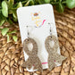 Gold Infused Glitter "Flared" Awareness Ribbon Earrings: Childhood Cancer