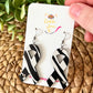 Zebra Printed Wood Awareness Ribbon Earrings with Heart Cutout: Uncommon or Rare Diseases and Cancers