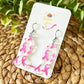 Pink Ribbon Acrylic Awareness Ribbon Earrings: Breast Cancer