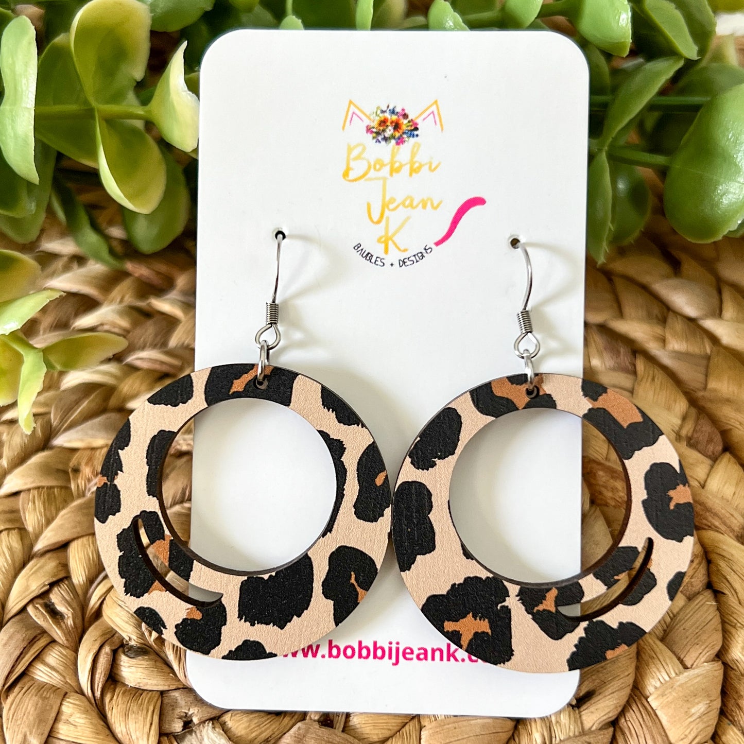 Leopard Wood Earrings: Choose from 3 Styles - LAST CHANCE