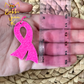 Hot Pink Infused Glitter "Flared" Awareness Ribbon Earrings: Breast Cancer