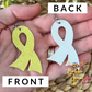 Yellow Infused Glitter "Flared" Awareness Ribbon Earrings: Sarcoma/Bone Cancer, Support Our Troops