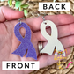 Purple Infused Glitter "Flared" Awareness Ribbon Earrings: Pancreatic Cancer, Leiomyosarcoma, Vitaligo, Premature Birth, Alzheimer's, Epilepsy & Seizure Disorders, Ulcerative Colitis, Crohn's Disease