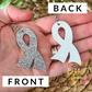 Silver/Gray Infused Glitter "Flared" Awareness Ribbon Earrings: Brain Cancer