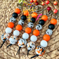 Halloween Paint Splatter Silicone Beaded Keychain/Bag Charm - LAST CHANCE