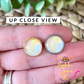 Golden Pineapple Glass Studs 12mm: Choose Silver or Gold Settings