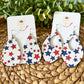 Red & Blue Star Leather Earrings: Choose from 2 Styles - LAST CHANCE