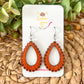 "Lace" Cider Dyed Wood Teardrop Earrings