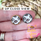 Leopard Football Glass Studs 12mm: Choose Silver or Gold Settings - LAST CHANCE