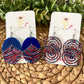 Patriotic Swirls Glittered Double-Sided Acrylic Earrings: Choose from 2 Styles