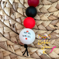 Red Lips & Wine Sips Silicone Beaded Keychain/Bag Charm
