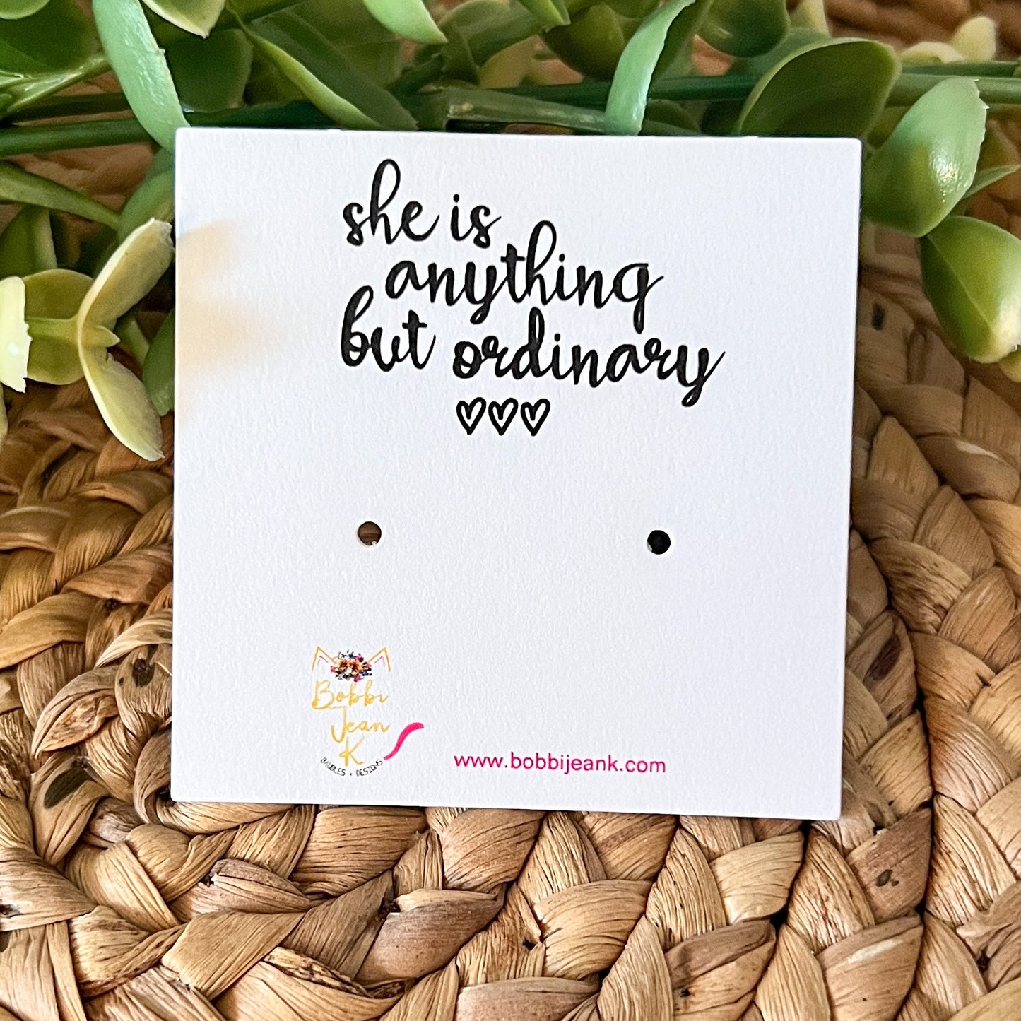 She Is Anything But Ordinary Earring & Stud Card