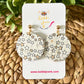 Mini Stars Cork on Leather Circle Earrings: Choose From 3 Stud Options - LAST CHANCE