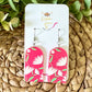Pink Floral Acrylic & Resin Dangle Earrings: Choose From 2 Styles