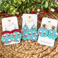 Whimsical Santa Leather Earrings: Choose From 3 Shape Options - LAST CHANCE