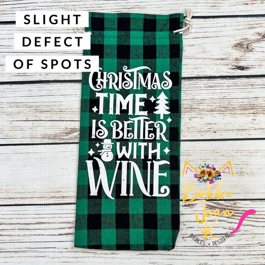 SALE: Christmas Time is Better with Wine Wine Gift Bag - ONLY ONE LEFT (SLIGHT DEFECT)