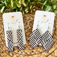Hand Painted Geometric Bar Wood Earrings: Choose From 3 Color Options