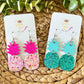Pineapple "Chunky" Glitter Leather Earrings: Choose From 2 Color Options