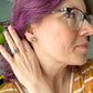 Hand Painted Bee Heart Wood Earrings: Choose Dangles or Studs