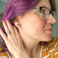 Hand Painted Gnome Bee Wood Earrings: Choose Dangles or Studs
