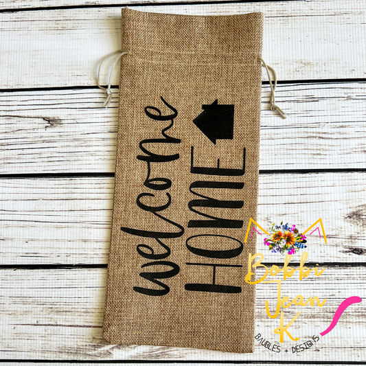 Wine Gift Bag: Welcome Home - Natural