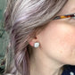 Iridescent Crystal "Striped" Faux Druzy Studs 12mm: Choose Silver or Gold Settings