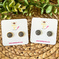 Charcoal Gray Faux Druzy Studs 12mm: Choose Silver or Gold Settings