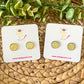 Yellow Faux Druzy Studs 12mm: Choose Silver or Gold Settings