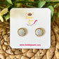 Silver Faux Druzy Studs 12mm: Choose Silver or Gold Settings - ONE PAIR LEFT