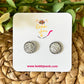 Silver Faux Druzy Studs 12mm: Choose Silver or Gold Settings - ONE PAIR LEFT