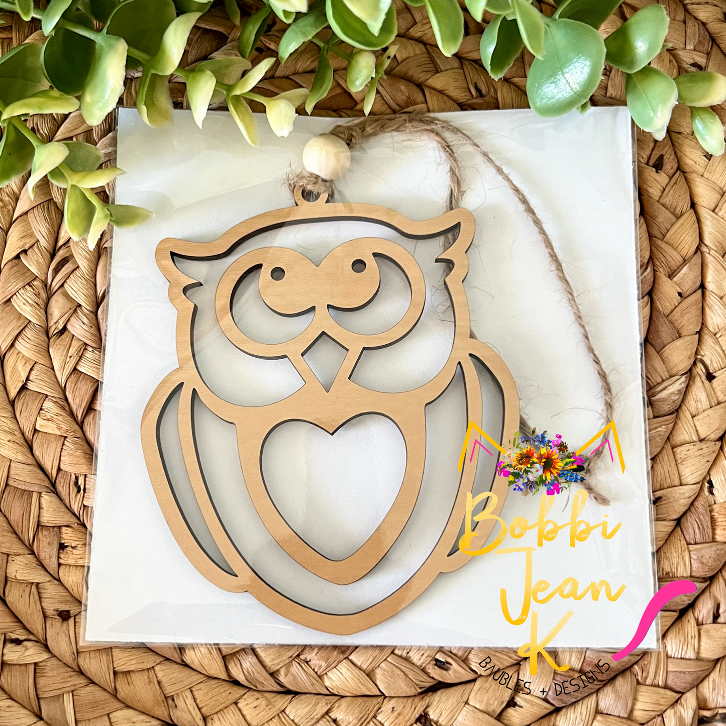 Owl "The Wise Educator" Wood Story Ornament