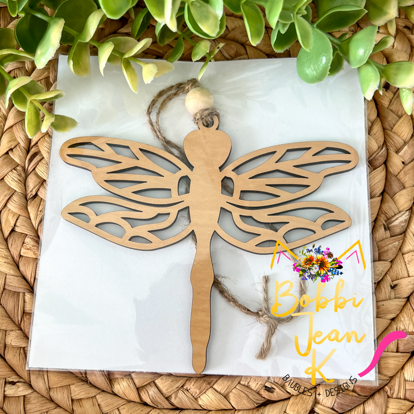 Dragonfly "Enchanted Creature" Wood Story Ornament