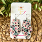 Pink Dianthus Cork on Leather Earrings: Choose From 3 Styles - LAST CHANCE