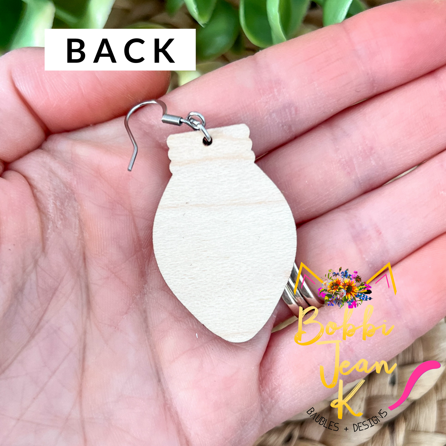 Hand Painted Light Bulb DANGLE Wood Earrings - Choose from 8 Colors