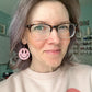Mini Heart Smile Wood Earrings