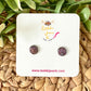 Chocolate Multi Faux Druzy Studs 8mm: Choose Silver or Gold Settings