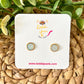Crystal Faux Druzy Studs 8mm: Choose Silver or Gold Settings