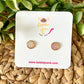 Peach Faux Druzy Studs 8mm: Choose Silver or Gold Settings