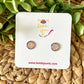 Peach Faux Druzy Studs 8mm: Choose Silver or Gold Settings