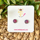 Hot Pink Faux Druzy Studs 8mm: Choose Silver or Gold Settings