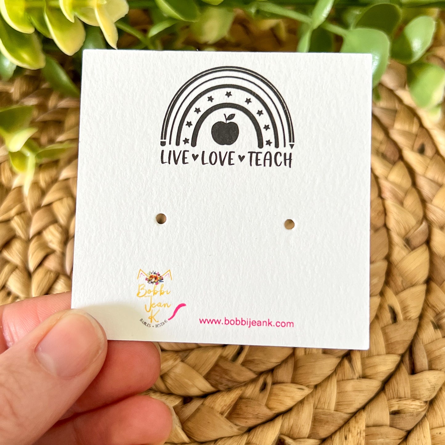 Live Love Teach Earring & Stud Card