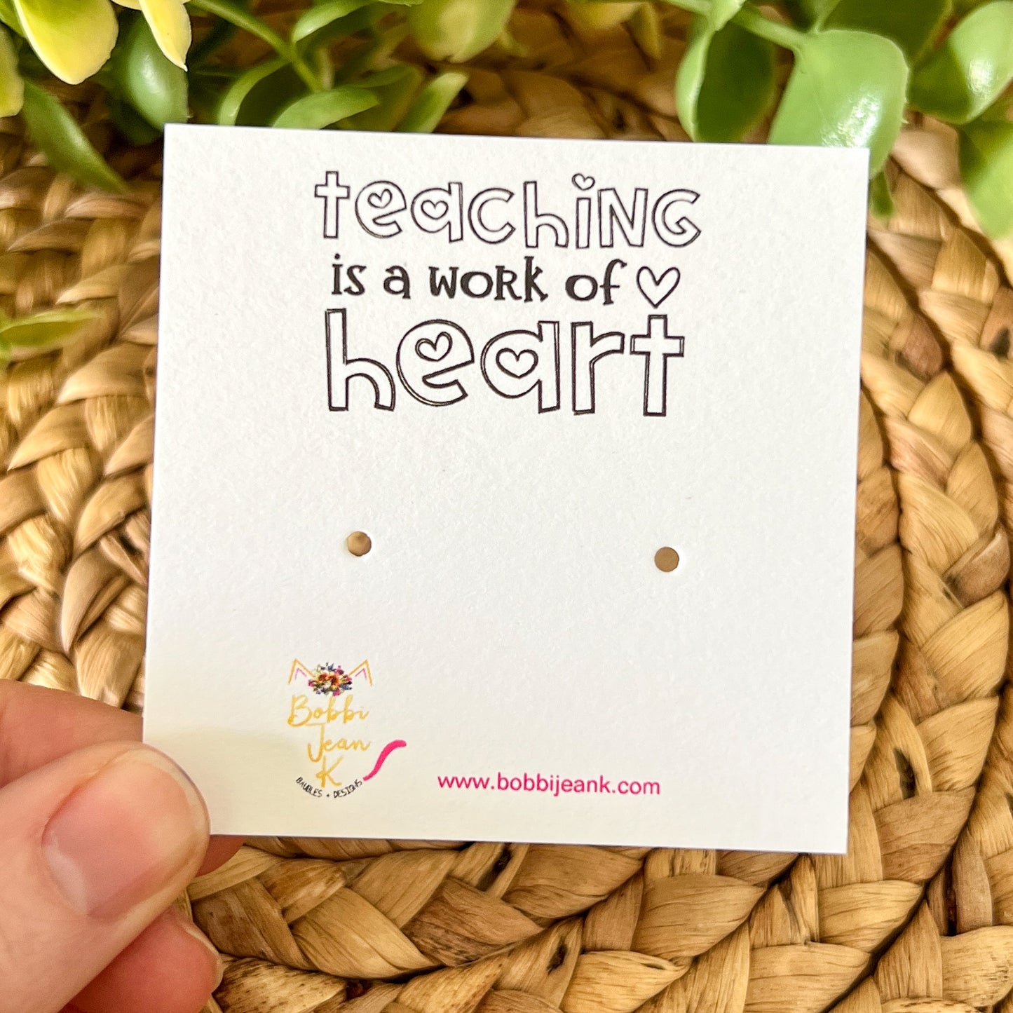 Teaching is a Work of Heart Earring & Stud Card