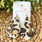Light Leopard Peek a Boo Drop Leather Earrings - LAST CHANCE