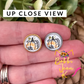 Sunflower Pumpkin Glass Studs 12mm: Choose Silver or Gold Settings - LAST CHANCE