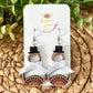 Elegant Engraved Wood Snowman Earrings With Ribbon Scarf: Choose From 2 Wood Options