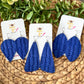 Blue "Fishtail Braided" Embossed Leather Earrings: Choose From 3 Styles - LAST CHANCE