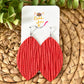 Coral "Palm Leaf" Embossed Leather Earrings: Choose From 3 Styles - LAST CHANCE