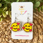 Hand Painted Heart Face Wood Earrings: Choose From 3 Designs